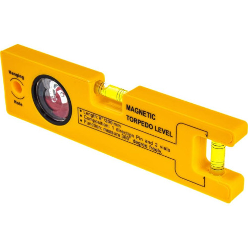 Уровень FIT Мини пластиковый с угломером 200 мм (18603)