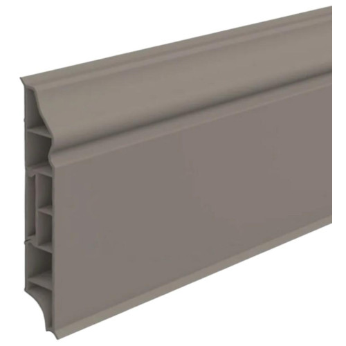 Плинтус фигурный 80мм 2,2м ИдеалДюра (ИД-ПФ80 036 Платиново-серый)