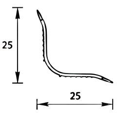 Бордюр на ванну 25мм. универсальный 2м БВу25 белый глянец