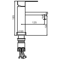 Смеситель для умывальника FRAP F10802 нерж.