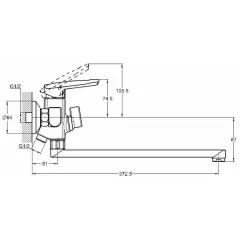 Смеситель для ванны G-LAUF LOF7-A033, ф-35
