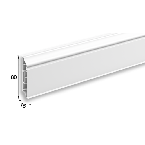 Плинтус фигурный 80мм 2,2м ИдеалДюра (ИД-ПФ80 001Бел)