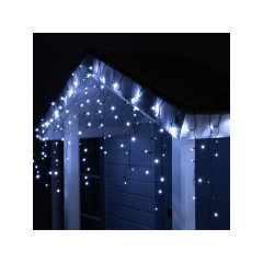 Гирлянда LUAZON LIGHTING Бахрома 3х0,6м темная нить, 100 LED свечение белое с мерцанием 24В (9891720)