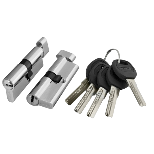 Мех. цилиндр PUNTO 80 (35*10*35) с вертушкой SN никель  (31461)