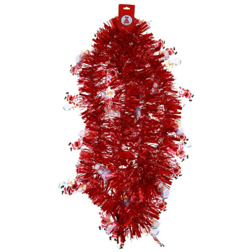 Мишура СНОУ БУМ (377-551) с декор.элем снеговик, д.мороз, 200х8см, ПВХ, 2 цвета