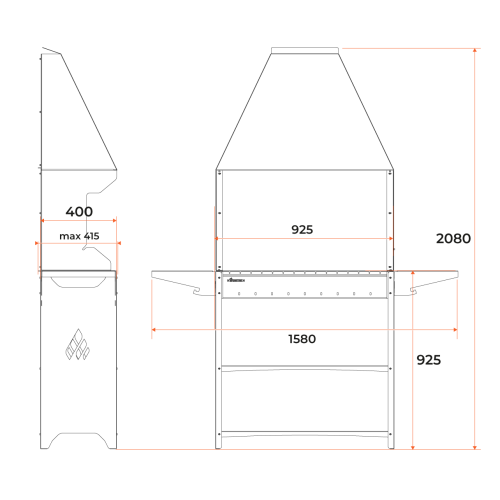 Мангал GRATAR Professional Standart Zont PSZ3000