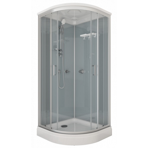 Душевая кабина ТРИТОН 90х90см низ. поддон, ПРАЙМ САТИН, серое заднее стекло, М3 (3 кор)