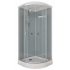 Душевая кабина ТРИТОН 90х90см низ. поддон, ПРАЙМ САТИН, серое заднее стекло, М3 (3 кор)