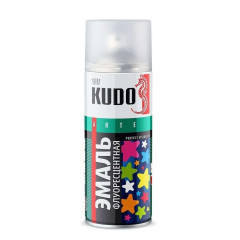 Эмаль аэрозольная KUDO флуоресцентная ЛИМОННО-ЖЕЛТАЯ 520мл KU-1204