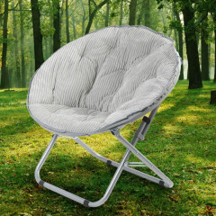 Кресло складное Green Days Гриб, вельвет светло-серое круглое до 100кг 80х84х40см YTMC003D-lght.grey (399138)