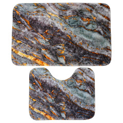 Набор ковриков для ванной и туалета 2шт ДОЛЯНА 50х79см+50х39см Мрамор серый (5148848)