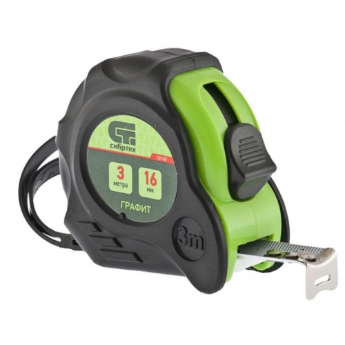 Рулетка СИБРТЕХ Графи 3 м*16 мм (32530)
