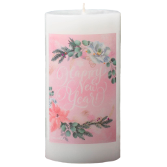 Свеча-столбик Happy new year 4,5х4,5х9см(9083212)