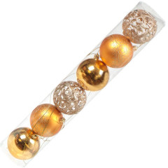 Шары новогодние набор 6шт SY18CBB-81G 8см золото