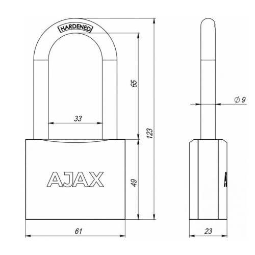Замок навесной AJAX PD-01-63L (42243)