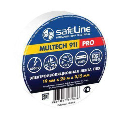 Изолента ПВХ 19мм х 25м белая SAFELINE (82473)