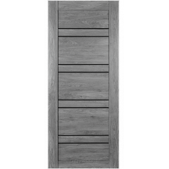 Дверное полотно Лайт 9 ДО 80 шале графит, покрытие ПВХ (Корадубов) (сатинат, черное)