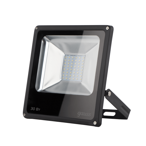 Прожектор (LED) 30Вт 2700лм дневн. 6500К IP65 GAUSS черный (522660)