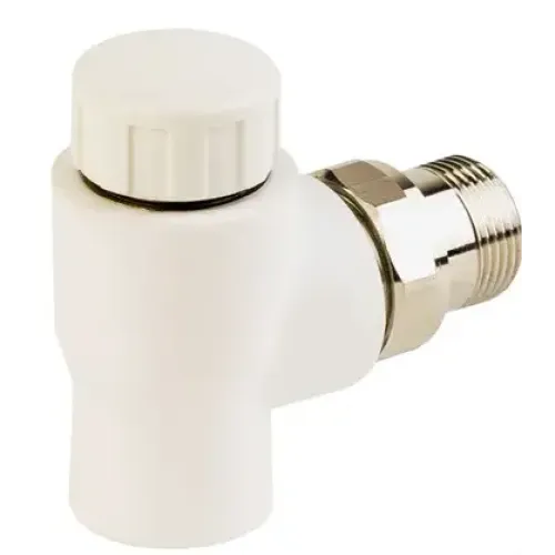 Кран термостатический п/п угловой для радиатора RTP нар. резьба ф 25х3/4