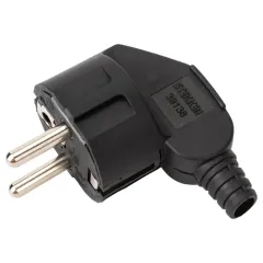 Вилка STEKKER 2P+Е угловая 16А черная PPG16-41-202 39138