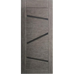 /Дверное полотно ДО 80 Призма  Холст мокко , покрытие ПВХ Ультра (ДверКо) Стекло черное ЛИКВИДАЦИЯ