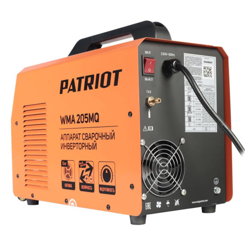 Аппарат сварочный  п/а PATRIOT WMA 205MQ (MIG/MAG/MMA) (*20)