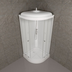 Душевая кабина ТРИТОН 88х88см низ. поддон, ЭКСТРА, белое. заднее стекло (8кор.)