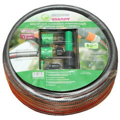 Шланг поливочный GRANDY ULTRA+ 1/2, 20м армир 3-х сл + фитинги