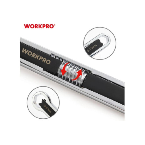 Ключ гаечный WORKPRO универсальный регулируемый (WP272016)