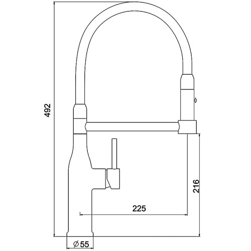 Смеситель для кухни GAPPO G4398-51 с гибким изливом, чёрный