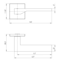 Ручки раздельные AJAX CLEVER SN-3 матовый никель (48211)