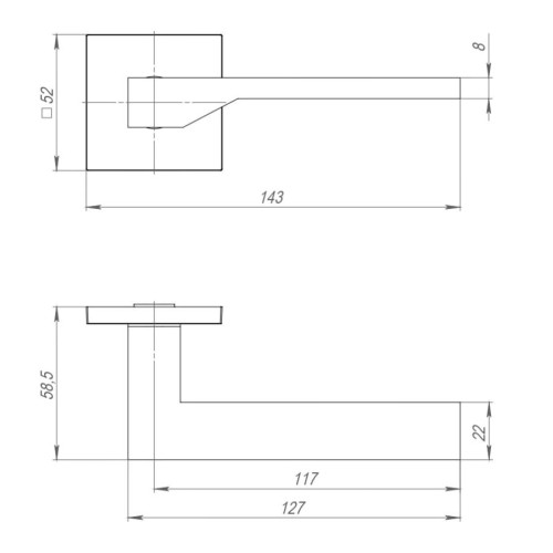 Ручки раздельные AJAX CLEVER SN-3 матовый никель (48211)
