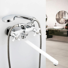 Смеситель для ванны FRUD R22332 шар встр. диверт, белый/хром