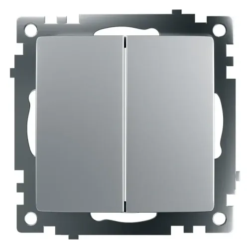 Выключатель 2-кл Катрин серебро GLS10-7104-03