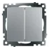 Выключатель 2-кл Катрин серебро GLS10-7104-03