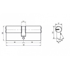 Мех. цилиндр VETTORE М85 Z NI (35*50)(18654)