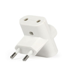 Разветвитель (тройник) 3 роз. 6А SmartBuy Т-образный,плоск. вилка, белый SBE-06-A04-3