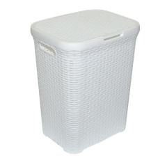 Корзина для белья 40 л белая РОТАНГ (534397)