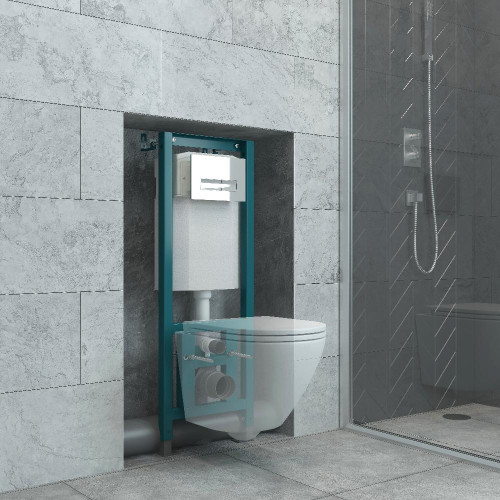 Кнопка смыва для инсталляции EVA GOLD 400 прямоугольник, хром 02