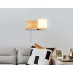 Светильник настенный AMBRELLA TR83123 LW/FR E27 светлое дерево/белый матовый