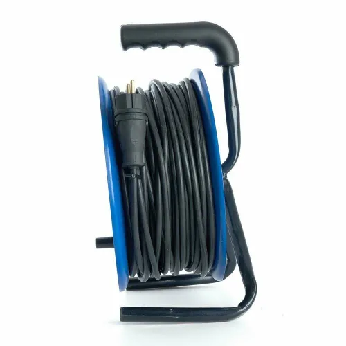 Удлинитель на катушке 4-мест. 20м 2Р+Е 3х2,5 STEKKER серия Professional, синий, PRF02-41-20 39784