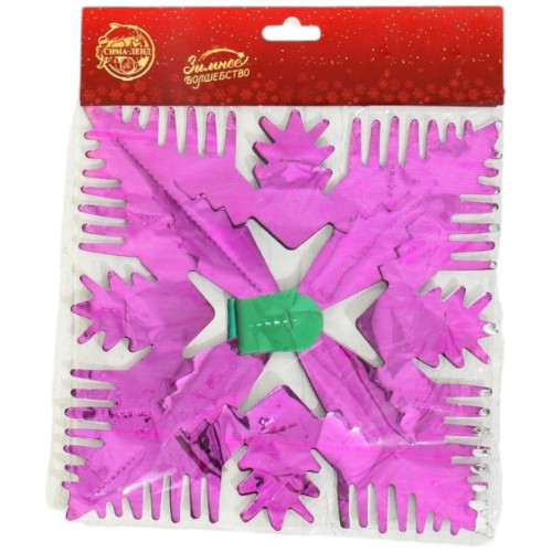 Мишура-гирлянда растяжка Снежинка 18*150см микс (702494)