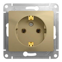 Розетка 2P+E GLOSSA титан GSL000443