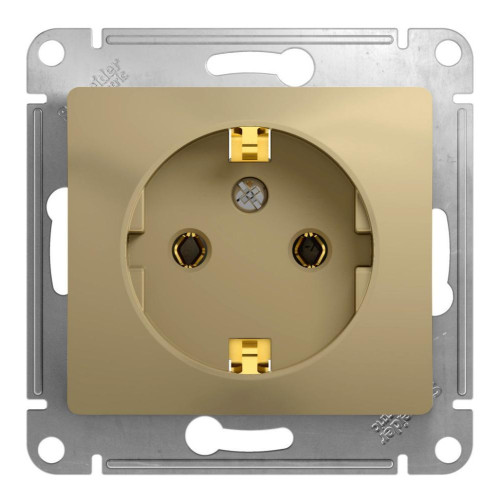 Розетка 2P+E GLOSSA титан GSL000443