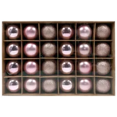 Шары новогодние WINTER GLADE 6см 24шт розовый микс 6024G006 (1381833)