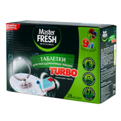Таблетки для посудомоечных машин MASTER FRESH 9 в 1, 28 шт. (219582)