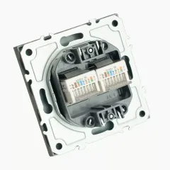 Розетка PC+PC ЭМИЛИ платиново-серый RST00-5111-10