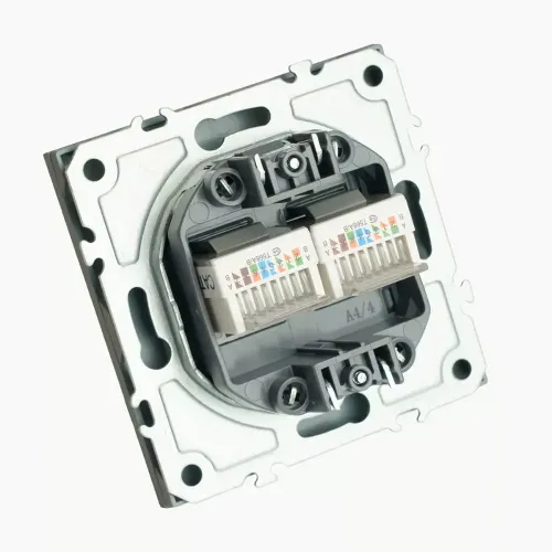 Розетка PC+PC ЭМИЛИ платиново-серый RST00-5111-10