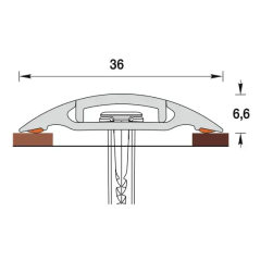 /Порог с кабель-каналом 36мм 0,9 Дуб светлый ПВХ (ПМК36-0,9 ИДЕАЛ)