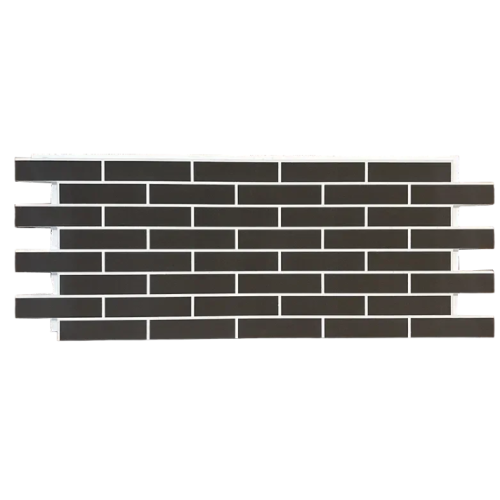 Фасадная термопанель Имитация Кирпича Темно-Коричневый белый шов (одинарный)